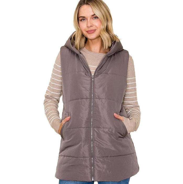 Women's Gunmetal Puffer Vest