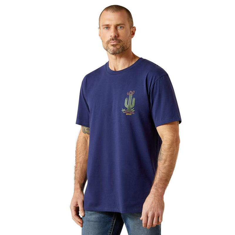 Men's Neon Cactus Medieval Blue Tee Shirt