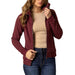 Women's Maroon Emma Zip Front