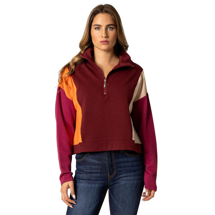 Women's Maroon Zip Neck Cami