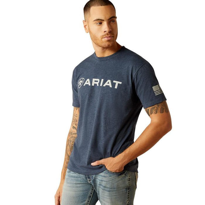 Men's Navy Shield Flag Tee Shirt