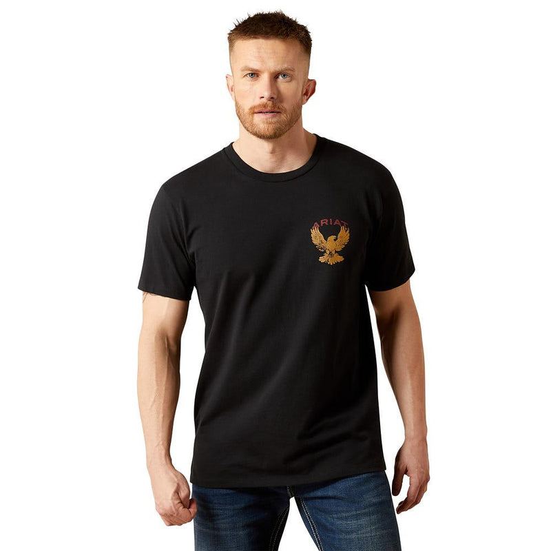 Men's Rustic Eagle Black Tee Shirt