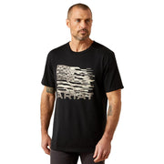 Men's Freedom Flag Black Tee Shirt