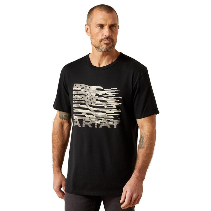 Men's Freedom Flag Black Tee Shirt