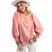 Women's Coral Cream Horseshoe Embroidered Top