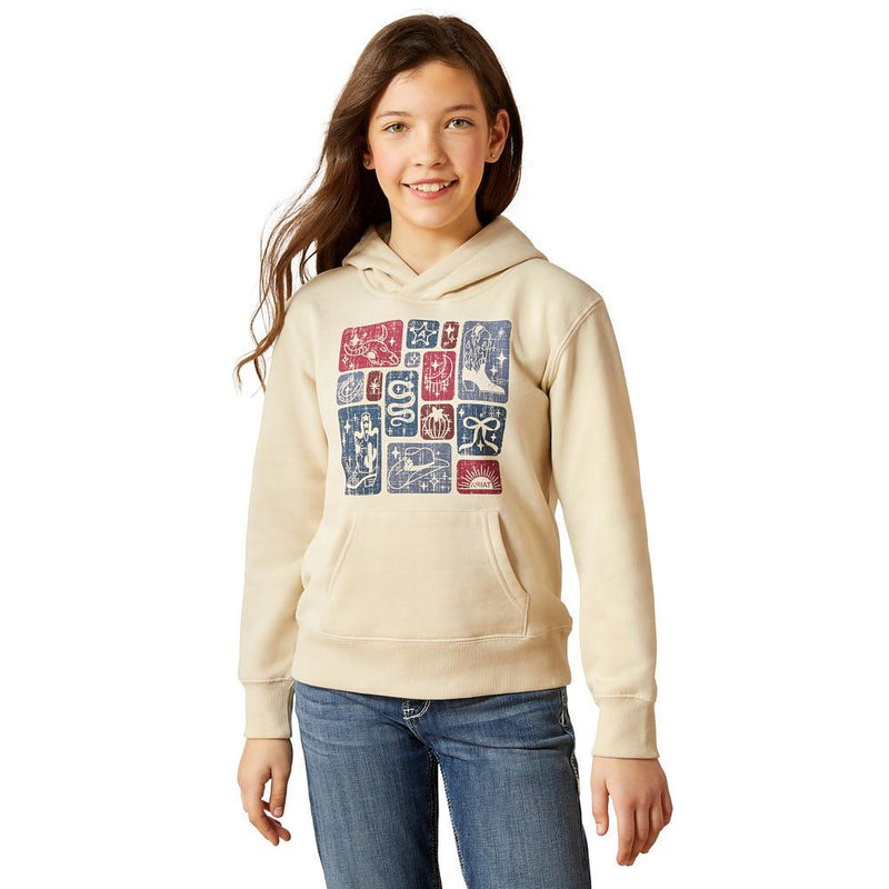 Girl's Western Blocks Hoodie