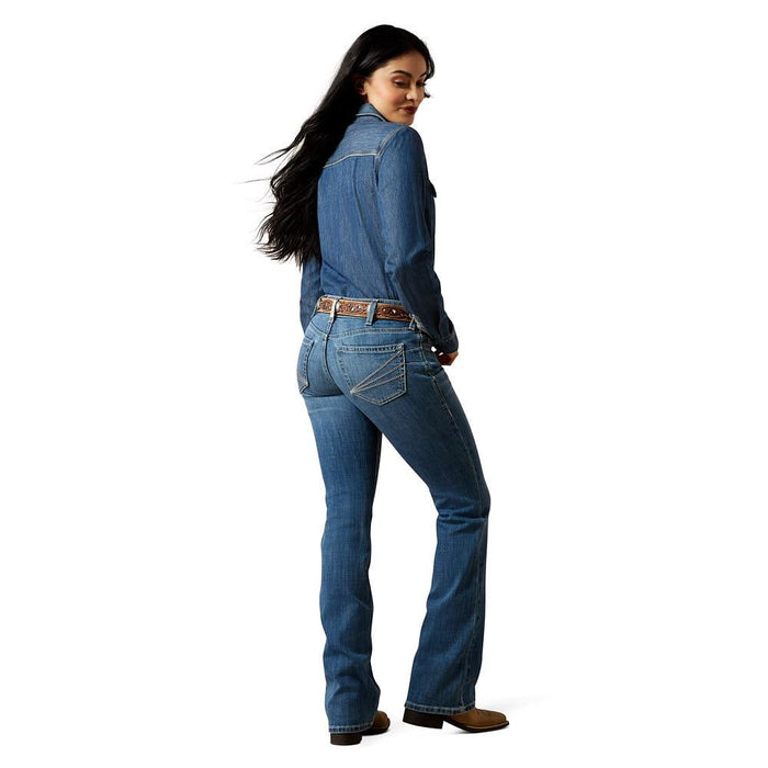 Women's Aisha Ithica Mid Rise Boot Cut Jeans