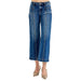 Women's Dark Crop Wide Front Patch Pocket Jeans