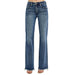 Women's Dark Tummy Control Long Straight Jeans
