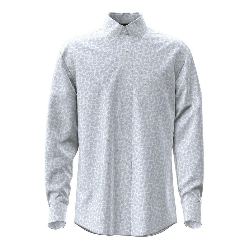 Men's Blue Paisley Classic Long Sleeve Shirt