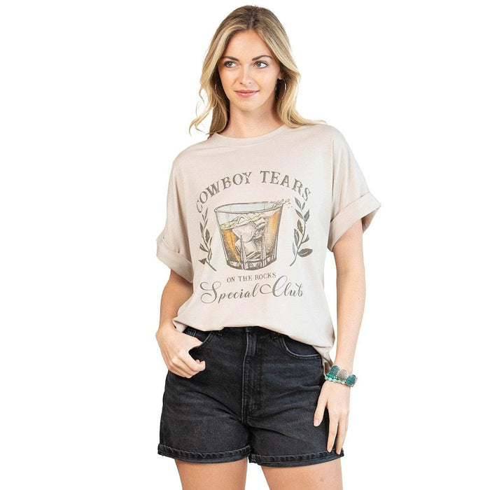 Women's Khaki Cowboy Tears Tee Shirt