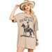 Women's Khaki Western Rodeo Tee Shirt Dress