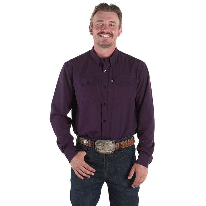 Men's Plum Long Sleeve Waffle Shirt