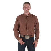 Men's Medium Brown Long Sleeve Snap Shirt