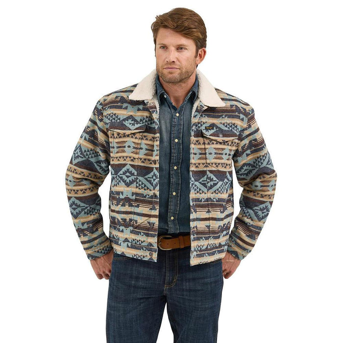 Wrangler Men's Dark Sapphire Sherpa Jacquard Jacket