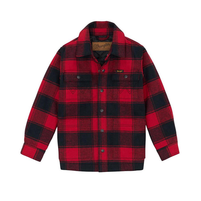 Boy's Red Buffalo Flannel Shirt Jacket