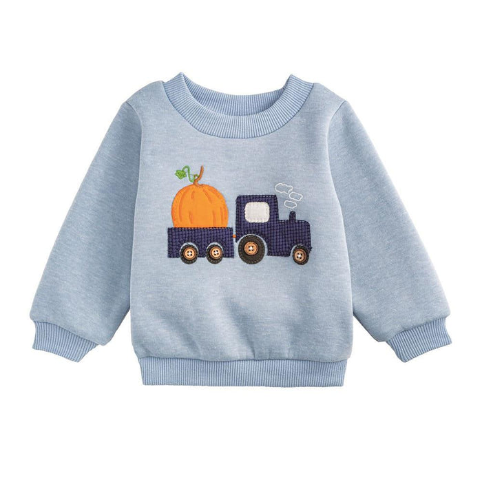 Boy's Pumpkin Tractor Sweatshirt
