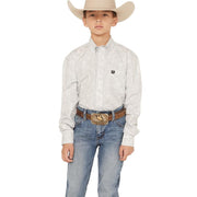 Boy's White Paisley Print Shirt