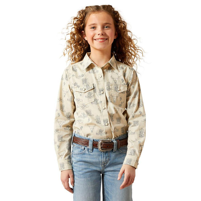 Girl's Deserted Print Mila Snap Shirt