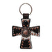 Cowhide Cross Keychain