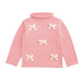 Girls Pink Bow Roll Neck Sweater