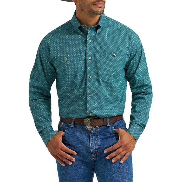 Men's George Strait Aqua Shirt