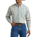 Men's George Strait Aqua Plaid Print Shirt