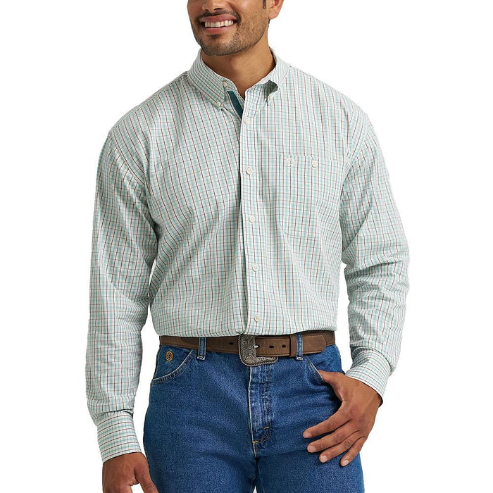 Men's George Strait Aqua Plaid Shirt
