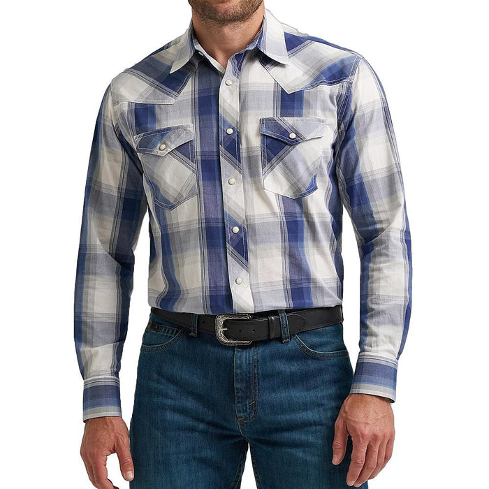 Men's Blue Plaid Print 20X Competition Shirt