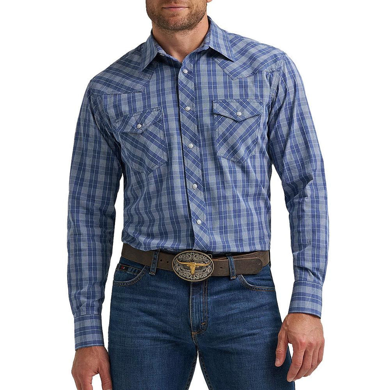 Men's Blue Plaid 20X Competition Shirt