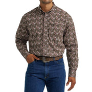 Men's George Strait Brown Paisley Print Shirt