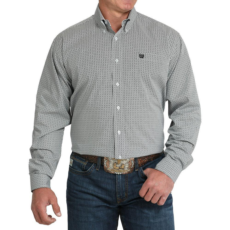 Men's Grey Circle Print Shirt
