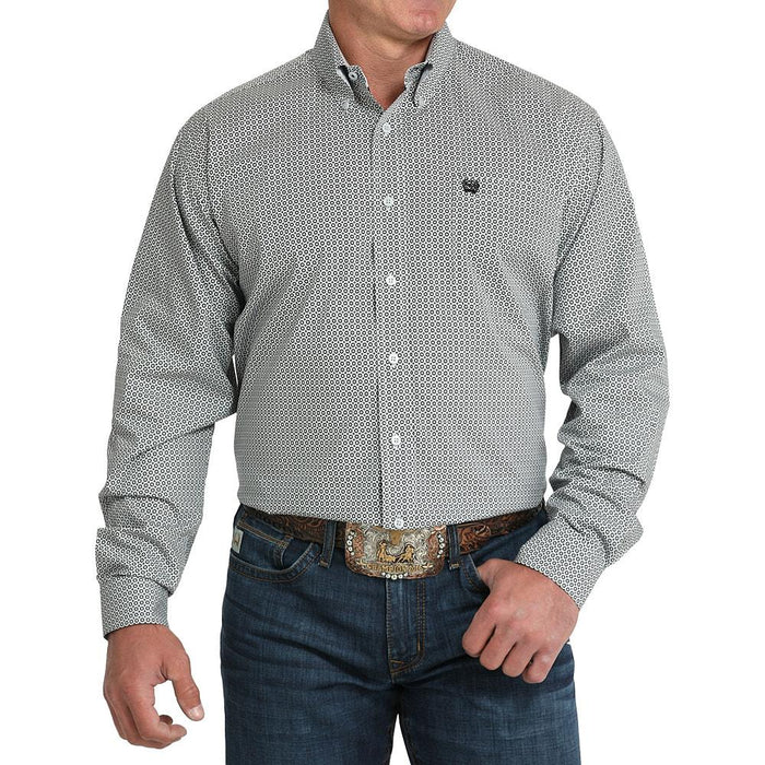 Men's Grey Circle Print Shirt