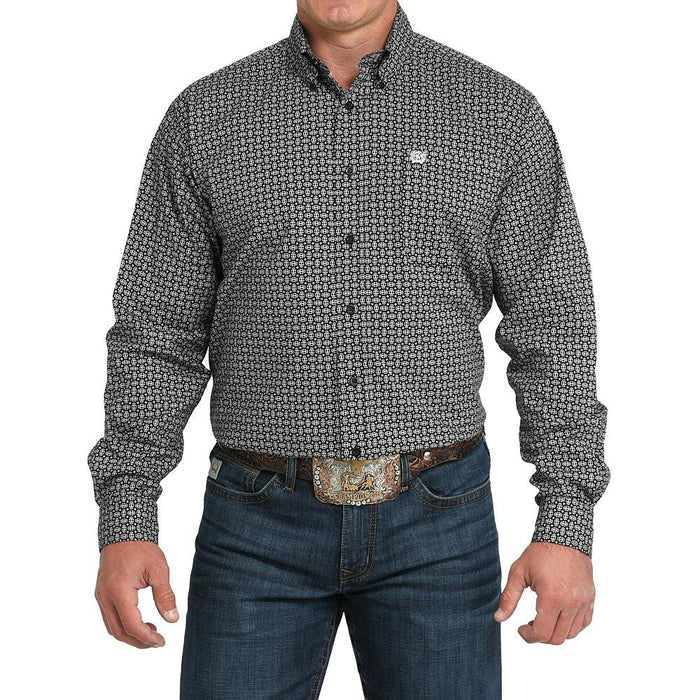 Men's Black & White Print Shirt