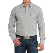 Men's Grey Print Modern Fit Shirt