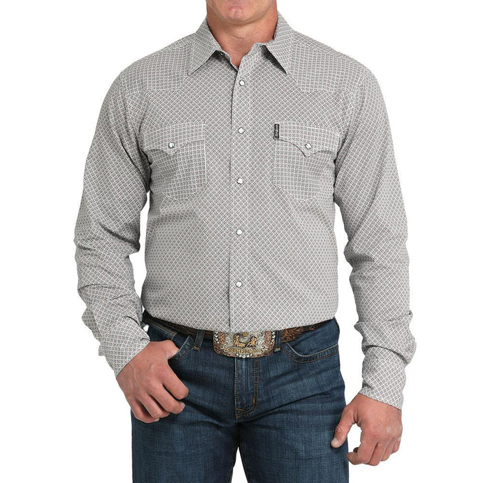 Men's Grey Print Modern Fit Shirt