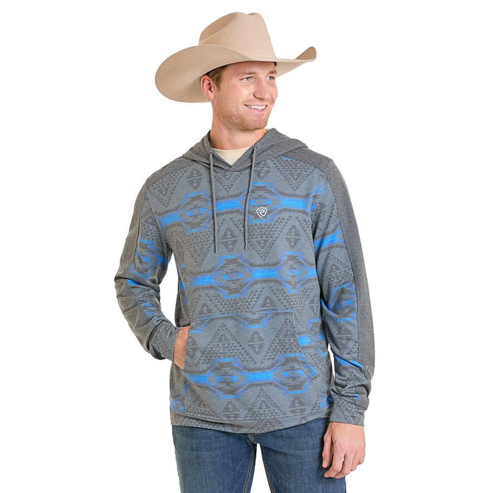Men's Grey Aztec Performance Hoodie