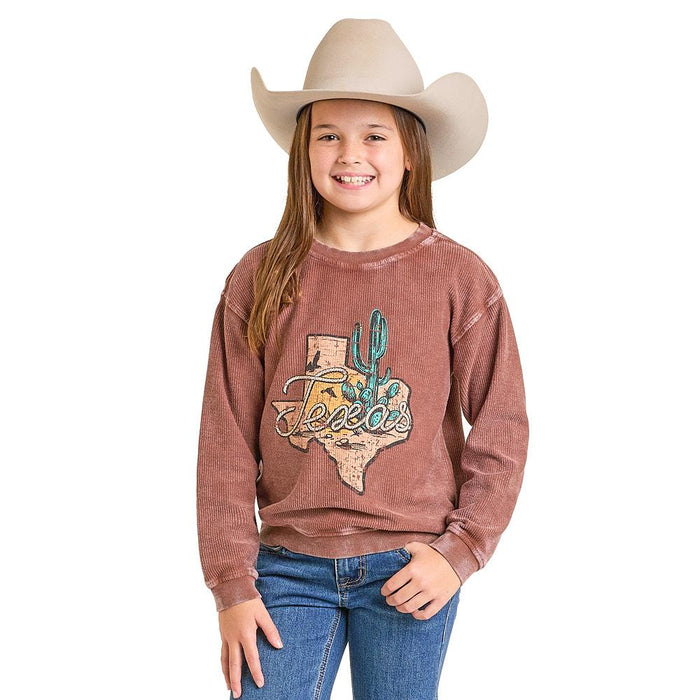Girl's Texas Graphic Brown Top