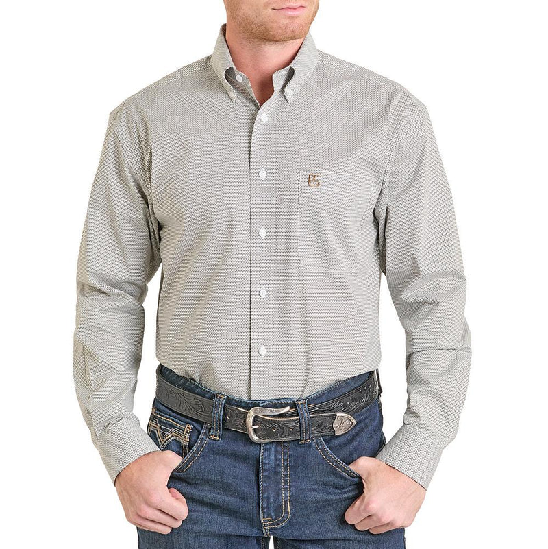 Men's Ecru Geo Print Shirt