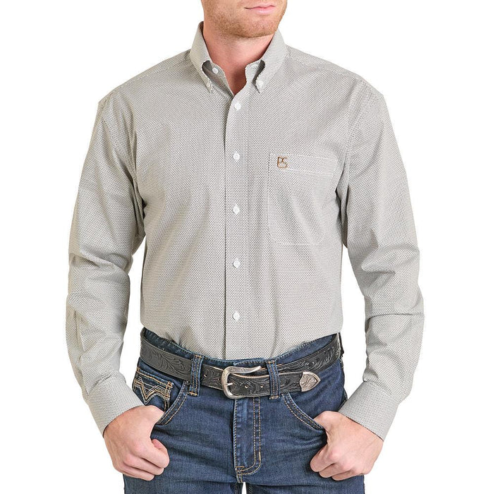 Men's Ecru Geo Print Shirt