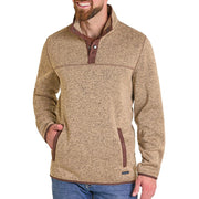 Men's Tan Melange Henley Pullover