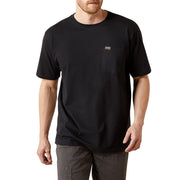 Men's Rebar Cotton Strong Black Pocket Tee Shirt