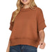 Women's Cinnamon Half Sleeve Crew Neck Sweater