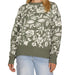 Women's Olive Flower Print Sweater