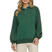 Women's Green Snap Collard Sweatshirt