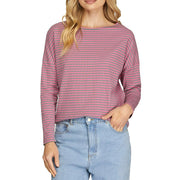 Women's Pink Stripe Long Sleeve Top