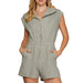 Women's Grey Zip with Pockets Romper