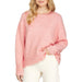 Women's Pink Round Neck Sweater