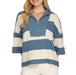 Women's Dusty Blue Rugby Stripe Boxy Top