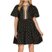 Women's Black Floral Print Mini Dress